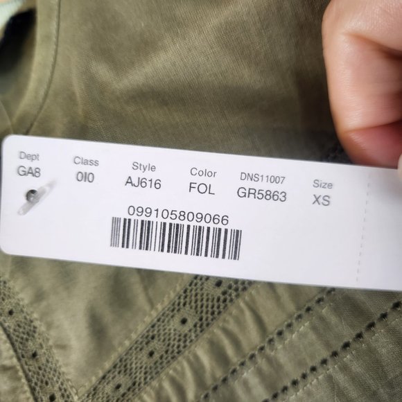 NWT J. Crew Puffed Sleeve Woven Lace Top Women's XS Olive Green‎ Cottagecore - Picture 5 of 10